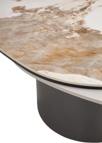 Стол кофейный NIKLAS PANDORA  керамика на стекле и окрашенный МДФ/ темно-серый МДФ каркас ®DISAUR