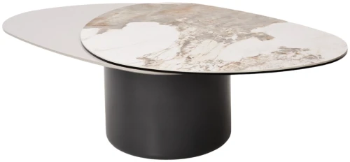 Стол кофейный NIKLAS PANDORA  керамика на стекле и окрашенный МДФ/ темно-серый МДФ каркас ®DISAUR