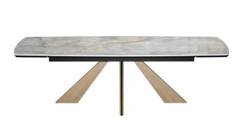 Стол DikLine DKP180 Керамика Titanium Silver River Polished/подстолье черное/опоры галифакс (2 уп.)