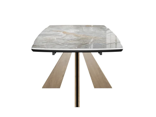 Стол DikLine DKP180 Керамика Titanium Silver River Polished/подстолье черное/опоры галифакс (2 уп.)