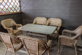 Садовый комплект мебели из искусственного ротанга Мэдисон (Medison) 6 кресел + прямоугольный стол без подушек