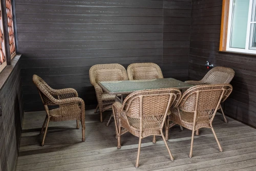 Садовый комплект мебели из искусственного ротанга Мэдисон (Medison) 6 кресел + прямоугольный стол без подушек