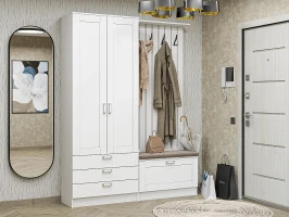 Готовая прихожая Стиль-03 White Silk Белый