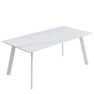 DT308 Стол обеденный Lisa white, 180*90*75, керамич. столешница, основание металл белый