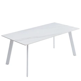 DT308 Стол обеденный Lisa white, 180*90*75, керамич. столешница, основание металл белый