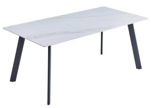 DT308 Стол обеденный Lisa white, 180*90*75, керамич. столешница, основание металл белый