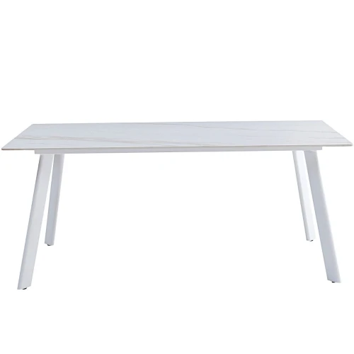 DT308 Стол обеденный Lisa white, 180*90*75, керамич. столешница, основание металл белый