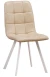 C919/DC809 Стул мягкий, БЕЖЕВЫЙ#19-14 экокожа, каркас металл белый КВАДРАТ