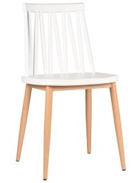 GH105/DC455 Стул пластиковый, БЕЛЫЙ, каркас металл дерево