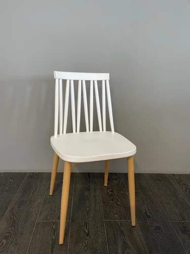 GH105/DC455 Стул пластиковый, БЕЛЫЙ, каркас металл дерево