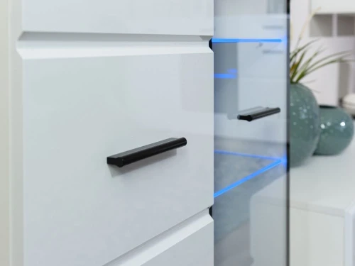 Стенка «Йорк» с комодом, Белый/белый глянец