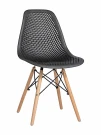 DC122 Стул пластиковый перфорированный, ЧЕРНЫЙ#3010, каркас бук