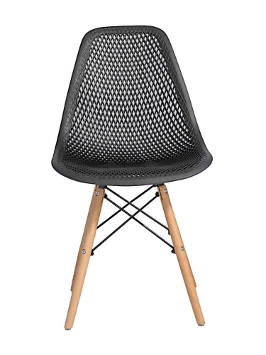 DC122 Стул пластиковый перфорированный, ЧЕРНЫЙ#3010, каркас бук