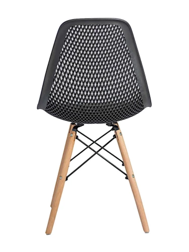 DC122 Стул пластиковый перфорированный, ЧЕРНЫЙ#3010, каркас бук