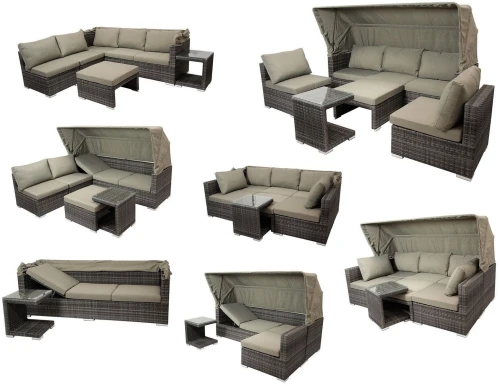 Диван-трансформер из искусственного ротанга AFM-320 Beige