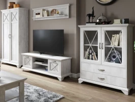 Гостиная «Лорена» со шкафом, Бетон Паин белый