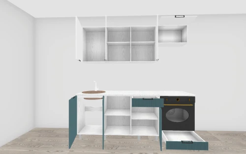 Кухонный гарнитур "Кампео" (со столешницей 38 мм), Белый снег, Бриз