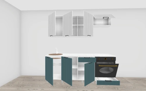 Кухонный гарнитур "Кампео" (со столешницей 38 мм), Белый снег, Бриз