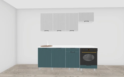 Кухонный гарнитур "Кампео" (со столешницей 38 мм), Белый снег, Бриз