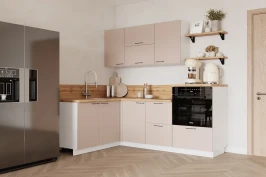 Готовая кухня КГ Угловой 1500*2100 (без пм) Эмаль, Крем  Арника РМ