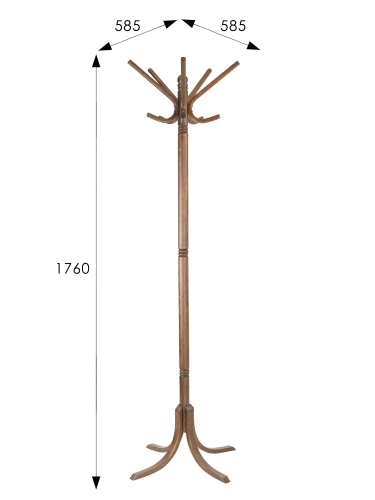 Вешалка напольная В 8Н средне-коричневый