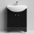 Тумба Адам 65 напольный, черный глянец Vodok с раковиной в комплекте