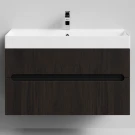 Тумба Бонум, 100 подвесной, Дуб цвет 20 Vodok с раковиной в комплекте