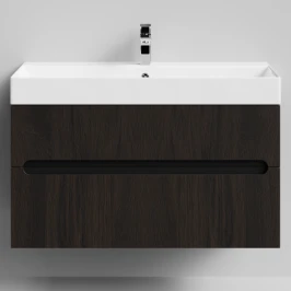 Тумба Бонум, 100 подвесной, Дуб цвет 20 Vodok с раковиной в комплекте