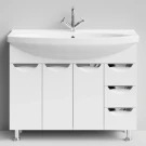 Тумба Лира 105 напольный, белый Vodok с раковиной в комплекте