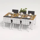 Обеденная группа TELLA  GIRA  каркас белый / стол тик 200 / ткань антрацит