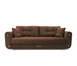 Диван еврокнижка  Вега, велюр коричневый, 150