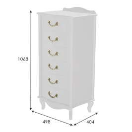 Комод Джульетта узкий 6 ящ., молочный дуб