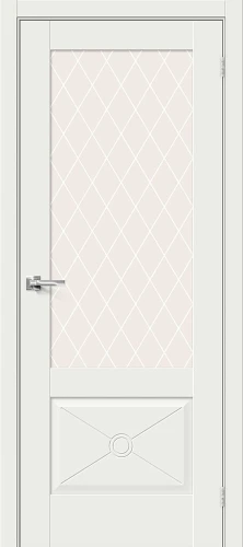 Межкомнатная дверь эмалит BRAVO Прима-13.Ф2.0.0 White Matt White Сrystal