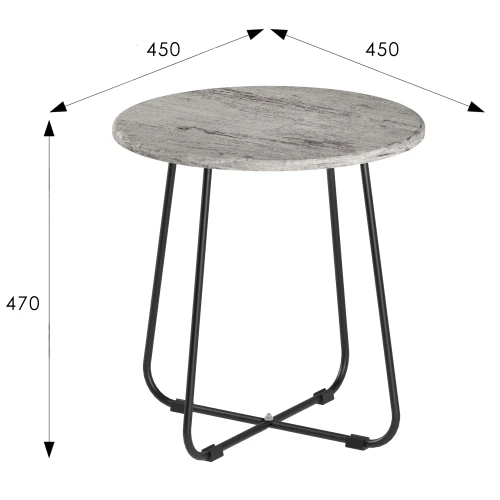 Стол журнальный BeautyStyle 14 серый шпат/черный