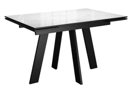 Стол DikLine SKM110 Керамика Carrara Gloss (мрамор глянец белый)/подстолье черное/опоры черные