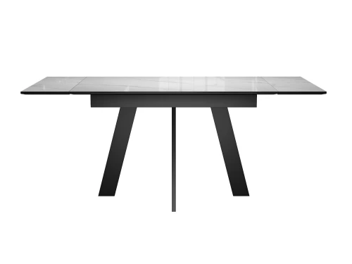 Стол DikLine SKM110 Керамика Carrara Gloss (мрамор глянец белый)/подстолье черное/опоры черные