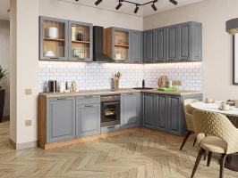 Угловая модульная кухня Ницца Royal-02 Magnum Дуб вотан 2140*2550/1600*600