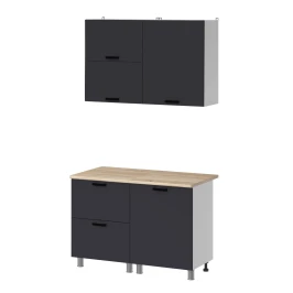 МК Аленушка 1,2м с ящ.в 2 Лаванда Сталь,скоба черный,сонома