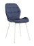 DC829 Стул мягкий, ТЕМНО-СИНИЙ#G62-58 велюр, каркас металл белый КРУГЛЫЙ