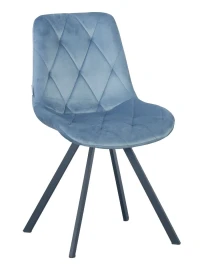 DC68 Стул мягкий поворотный, СИНИЙ КАМЕНЬ#G62-43 велюр, каркас металл черный
