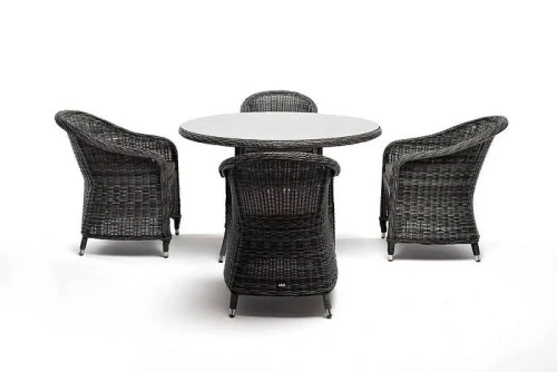 "Равенна" обеденная группа плетеная, цвет графит