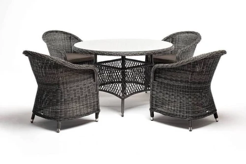 "Равенна" обеденная группа плетеная, цвет графит