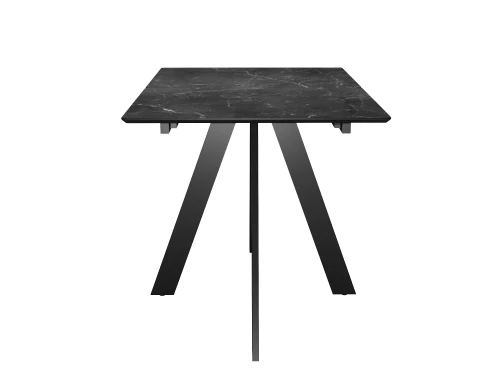 Стол DikLine DKD140, керамика 140(180)х80, мрамор черный матовый, опоры черные (2 уп.)