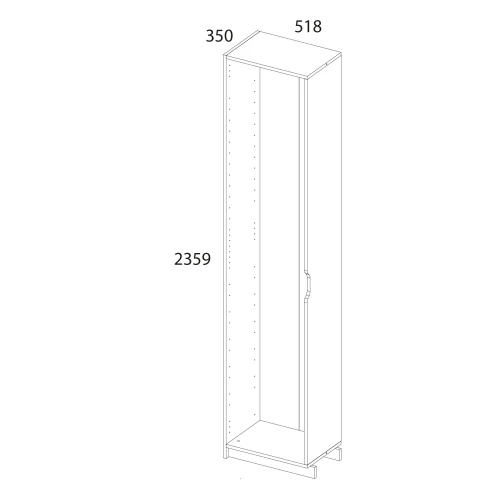 Серия модульных шкафов, Корпус шкафа 51/35 L. Цвет БЕЛЫЙ