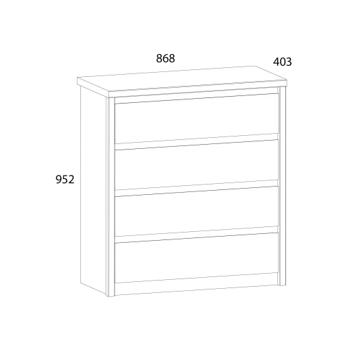 Комод 4S, JAZZ, цвет Каштан найроби/Оникс