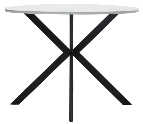 Стол ВЕГА D100 Белый, стекло/ черный каркас М-City