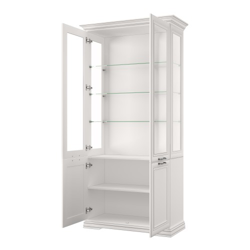 SEVILLA, Шкаф с витриной 2V2D. Цвет БЕЛЫЙ