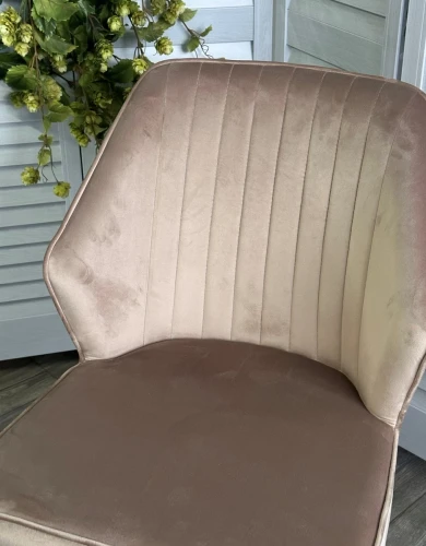 Стул SEATTLE-V БЕЖЕВЫЙ #5, велюр / белый каркас М-City