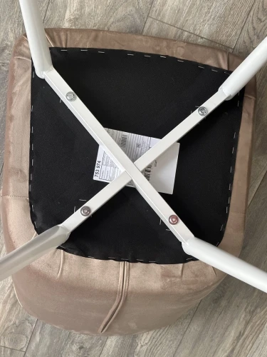 Стул SEATTLE-V БЕЖЕВЫЙ #5, велюр / белый каркас М-City