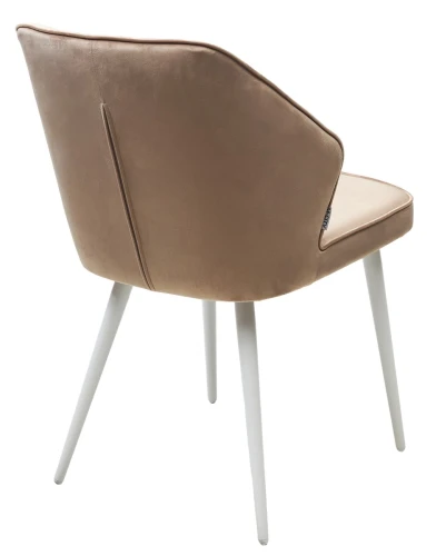 Стул SEATTLE-V БЕЖЕВЫЙ #5, велюр / белый каркас М-City